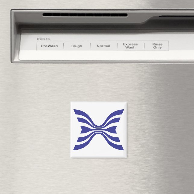 Íman Elegante Monograma de Letra X com Linha Azul (In Situ (Dishwasher))