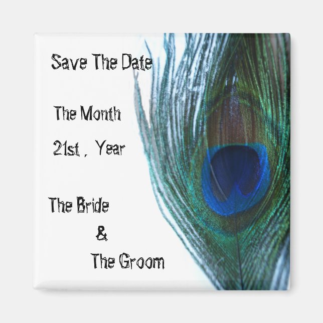 Íman Elegante Peacock Wedding (Frente)