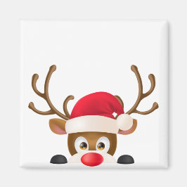 Íman Elegante Reindeer com Santa Hat | Magnet