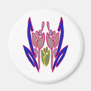 Íman Elegante Rosa Watercolor Art Impressão