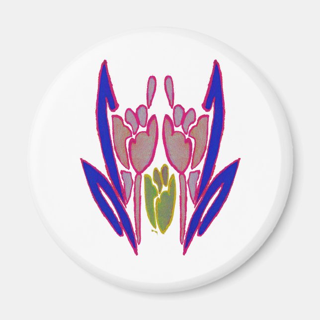 Íman Elegante Rosa Watercolor Art Impressão (Frente)