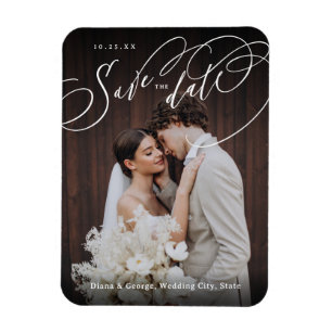 Íman Elegante roteiro de redemoinho foto casamento salv