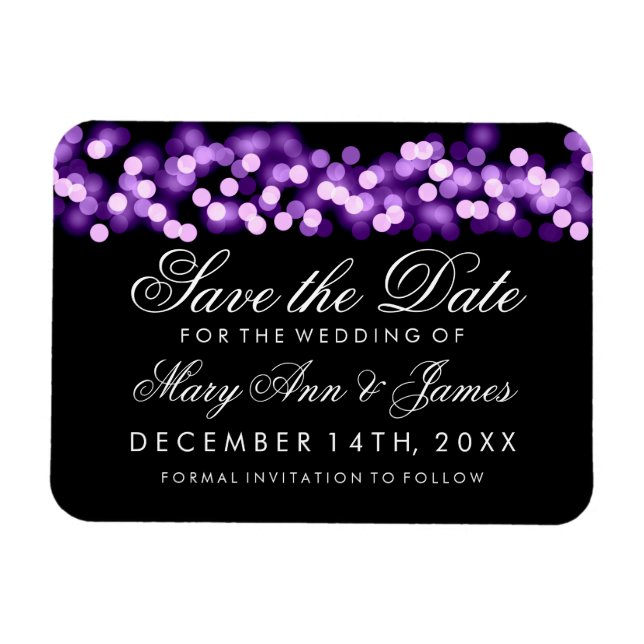 Íman Elegante Salve A Data Purple Hollywood Glam (Horizontal)