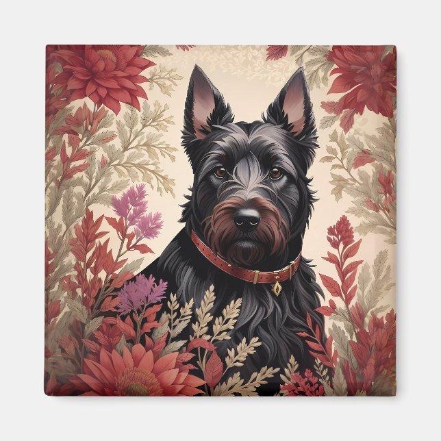 Íman Elegante Scottish Terrier Dog Portrait (Frente)