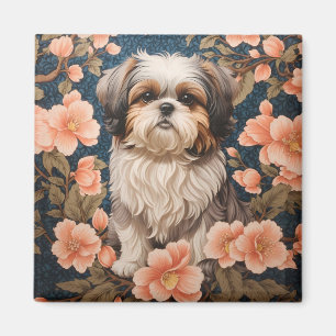 Íman Elegante Shih Tzu Dog William Morris Inspirou