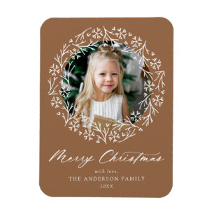 Íman Elegante Snowflake Wreath Gingerpão Foto