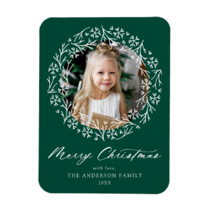 Íman Elegante Snowflake Wreath Green Photo