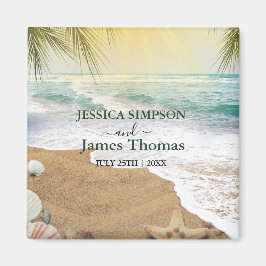 Íman Elegante Sol e Praia de Oceano Azul