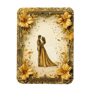 Íman Elegante Trabalho de arte Dourada do Casal de casa