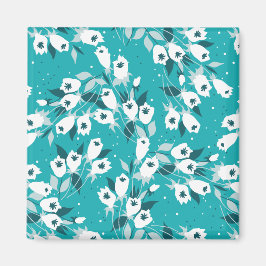 Íman Elegante Tulip Flower Pattern Botanical Art Design