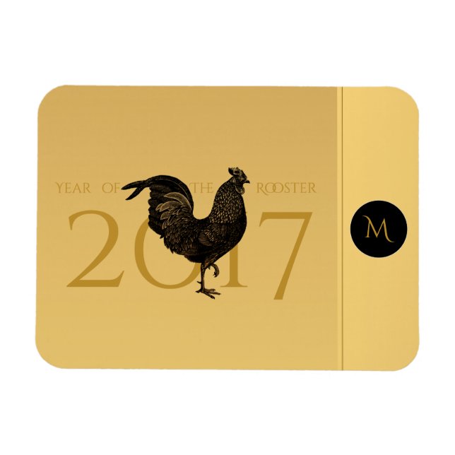Íman Elegante Vintage Rooster Ano 2017 (Horizontal)