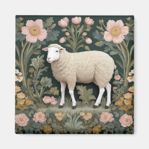 Íman Elegante White Sheep William Morris Inspirado