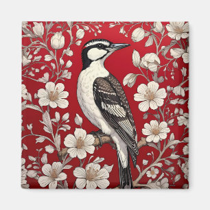 Íman Elegante Woodpecker Floral William Morris Inspirad