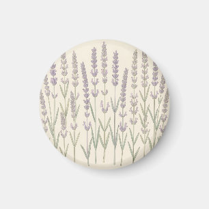 Íman Elegantes hastes de lavanda suave Botânica Roxa