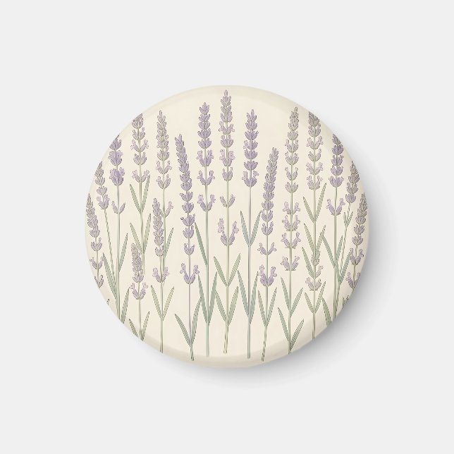 Íman Elegantes hastes de lavanda suave Botânica Roxa  (Frente)