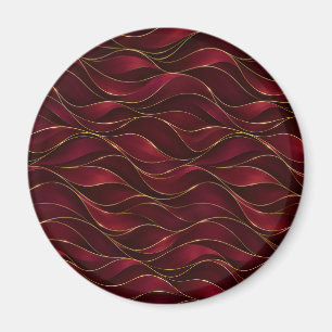 Íman Elegantes Ondas de Mármore Vermelho Borgonha com A