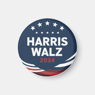 Íman Eleição de Botão Retro para Democratas Harris Walt