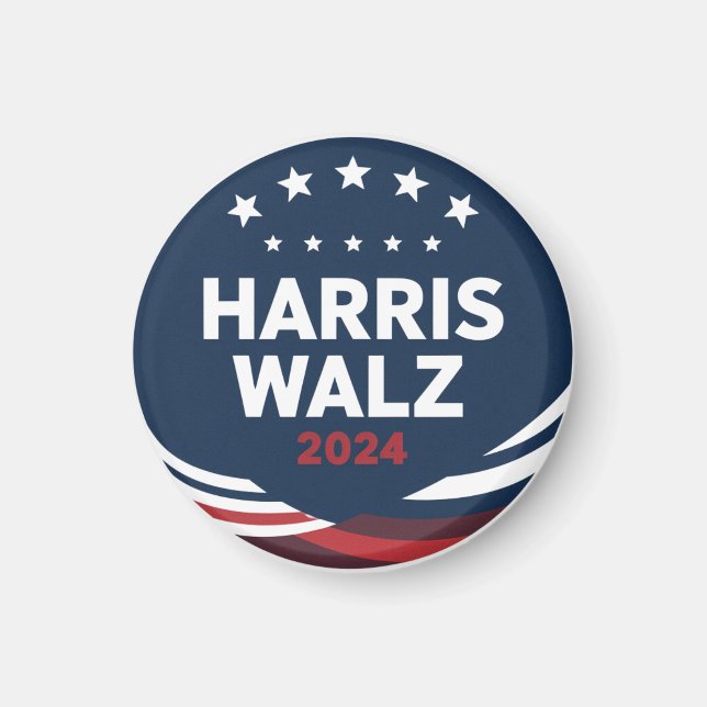 Íman Eleição do Botão Retro para Democratas Harris Walt (Frente)