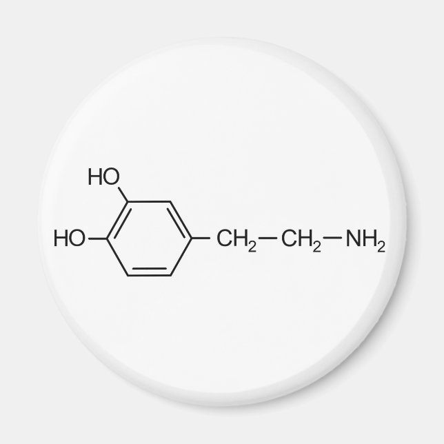 Íman elem química dopamina, fórmula química de dopamina (Frente)