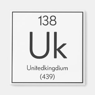 Íman Elemento Britânico "Unitedkingdium" Química Engraç