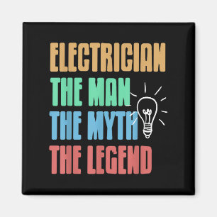 Íman Elemento eletricista de lenda de humor com ícones 