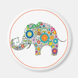 Íman Elephant Floral Art