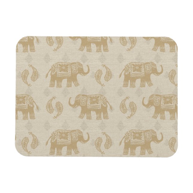 Íman Elephant Khaki Caravan Pattern (Horizontal)