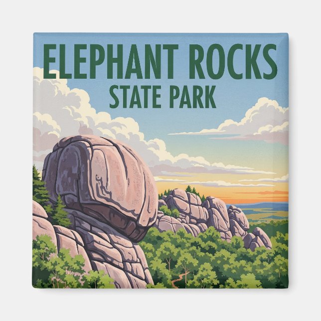Íman Elephant Rocks State Park Viagem Missouri (Frente)