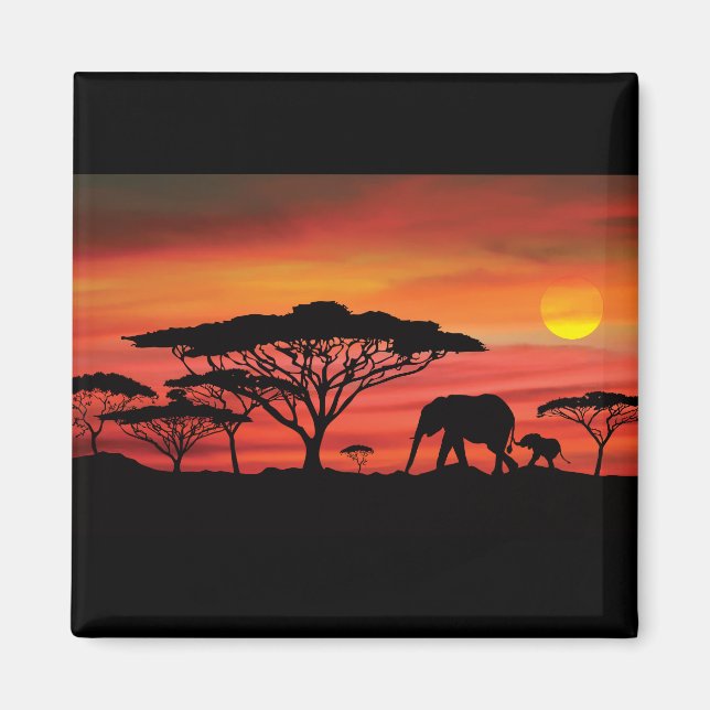 Íman Elephant Sunset (Frente)