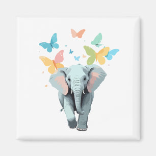 Íman Elephant Vetor Painting Adorable Fay Animal Play