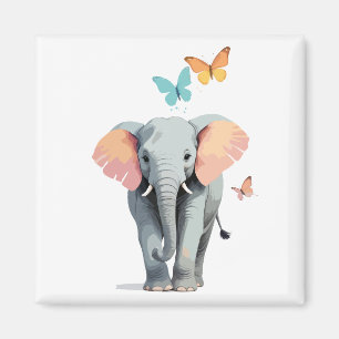 Íman Elephant Vetor Painting Adorable Fay Animal Play
