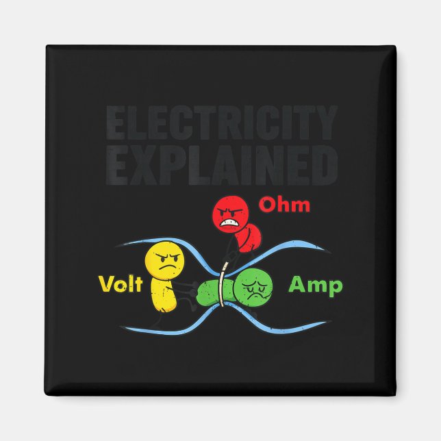 Íman Eletricidade Explicada Engraçado Geek Física Humor (Frente)