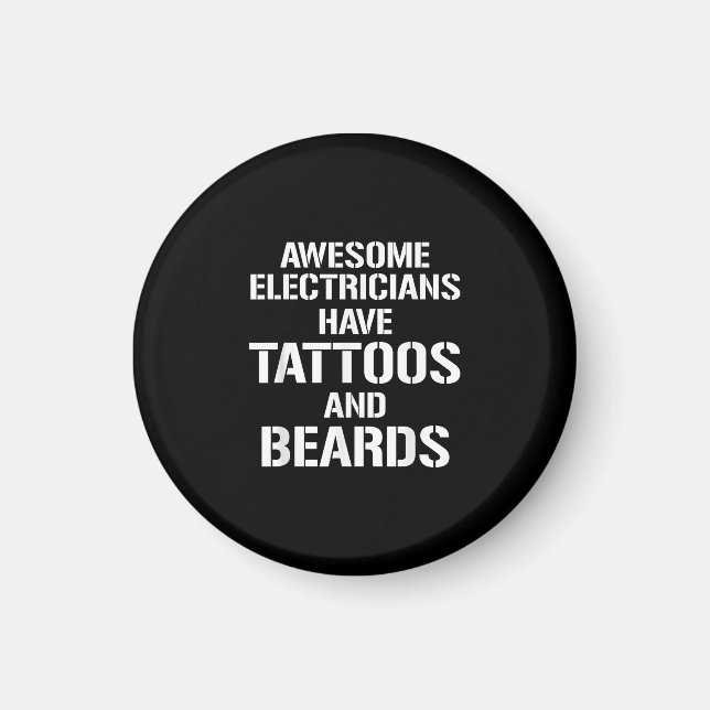 Íman Elétricos Incríveis De Mens Têm Tatuagens E Barbas (Frente)