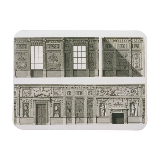 Íman Elevação da Biblioteca em Syon House, c.1760-69 (Horizontal)