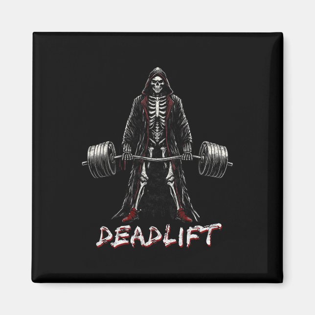 Íman Elevação do Skeleton Halloween Piadas Gym Levantam (Frente)