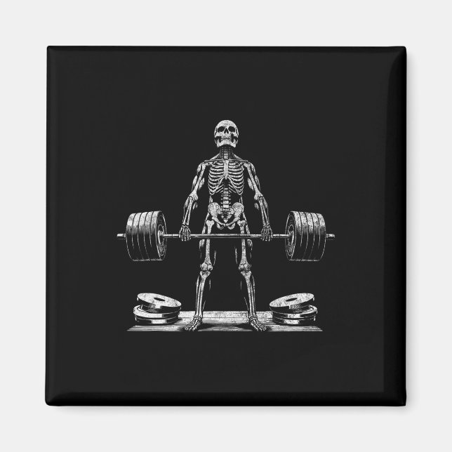 Íman Elevação do Skeleton Halloween Piadas Gym Levantam (Frente)