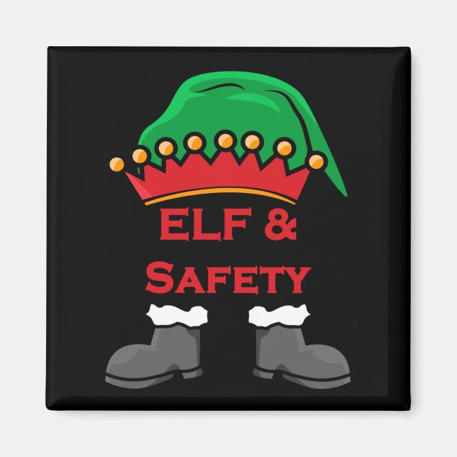 Íman Elf And Safety, Funny Health &amp; Safety Elf Long (Frente)