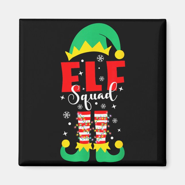 Íman Elf Family Christmas Matching Pajamas Funny Xmas E (Frente)