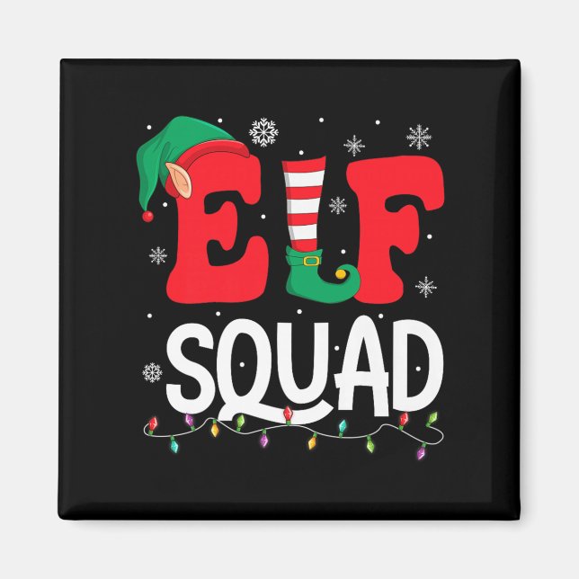 Íman Elf Squad Christmas Matching Family Group Elf Xmas (Frente)