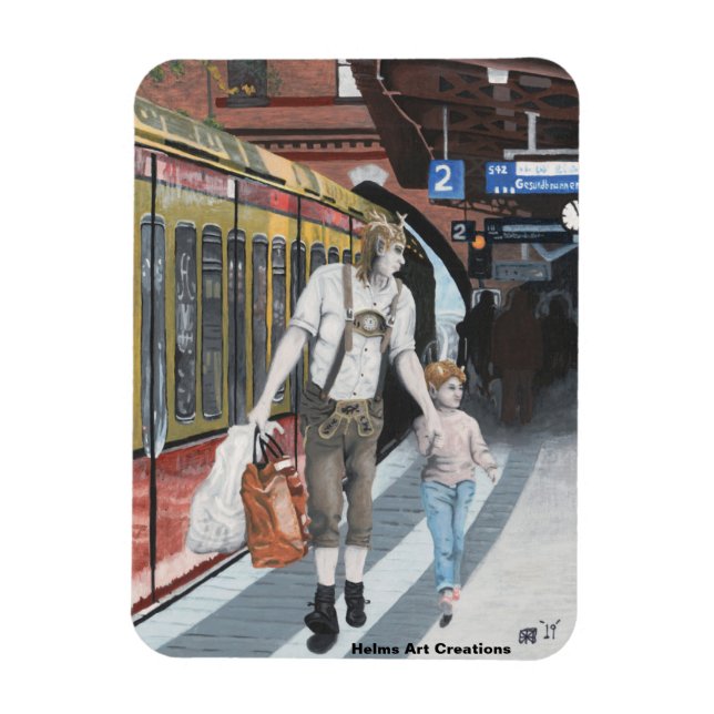 Íman Elf Train Trip Fantasy Refrigerator Magnet (Vertical)
