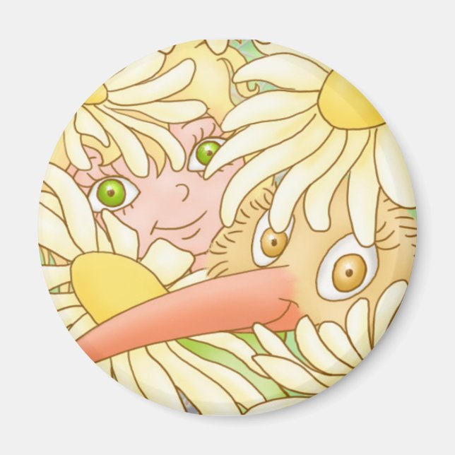 Íman Elfleda e Kiwi no imã das margaridas (Frente)