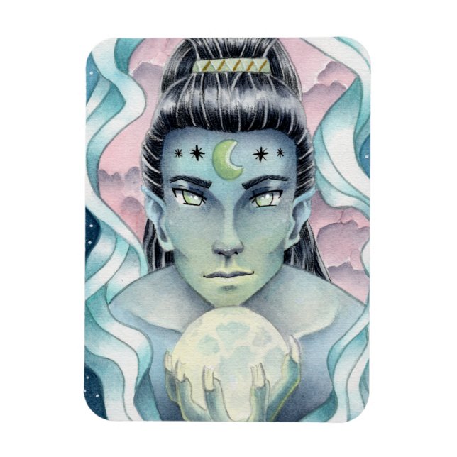 Íman Elfo da Lua Aquarela (Vertical)
