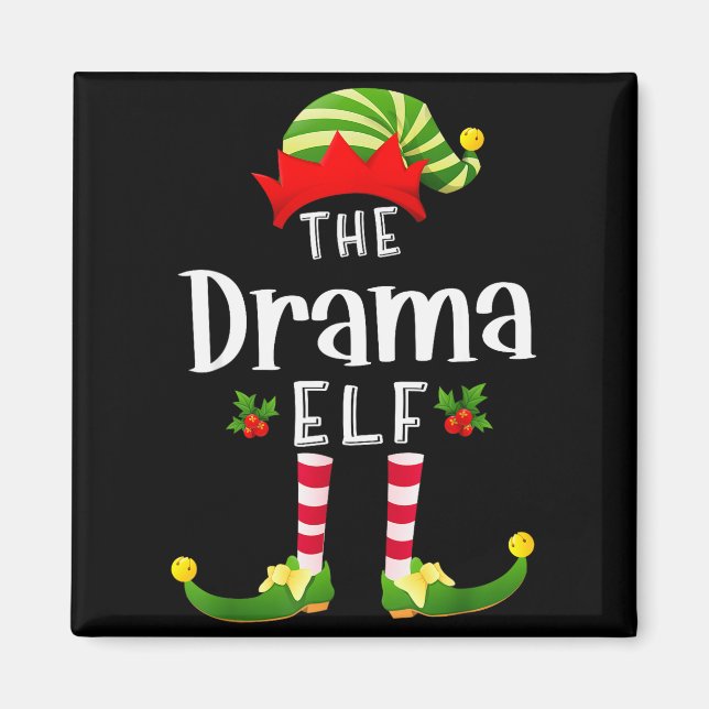 Íman Elfo de Natal Dramático Camisa de Dormir Combinand (Frente)