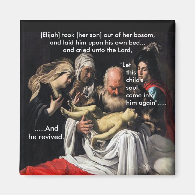 Íman Elijah cura o filho da viúva - ímã (Frente)