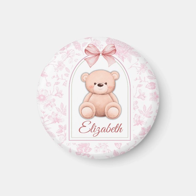 Íman Elizabeth | Design de Enfermeiro de Urso Rosa Pers (Frente)