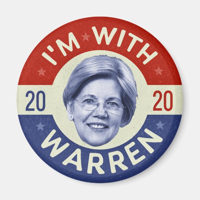 Íman Elizabeth Warren Presidente 2020 Democrat Pic Retr (Frente)
