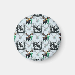 Íman Elk Moose Antlers Deer Pattern Design