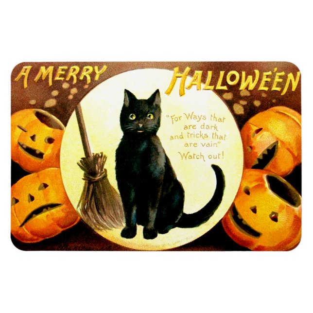 Íman Ellen H. Clapsaddle: Gato Halloween (Horizontal)