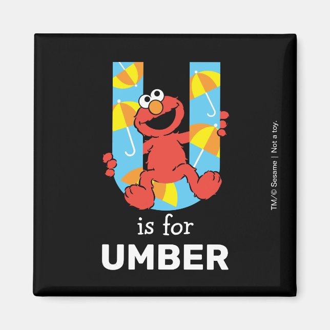 Íman Elmo Alphabet | U Guarda-chuva (Frente)