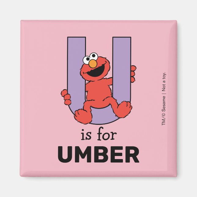Íman Elmo Alphabet | U Roxo (Frente)